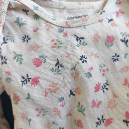 Carter's long sleeve pajamas bundle for babygirl 9 months used with stains