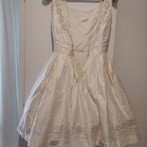 Vintage cocktail dress used with embroidered beads, A-line