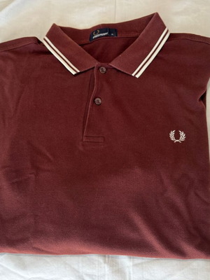 Fred Perry long-sleeve polo shirt XL dark brick color, like new