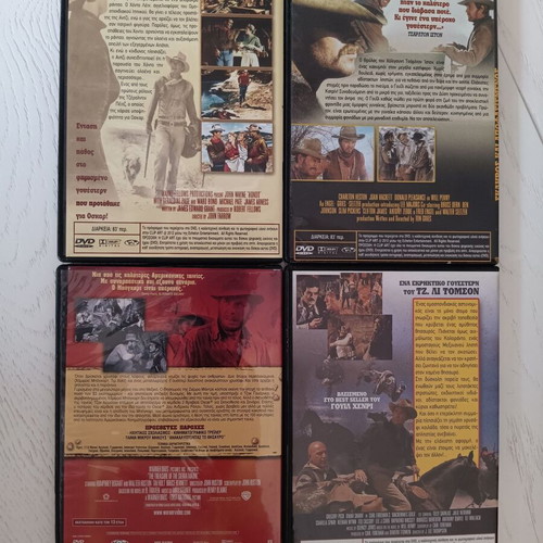 Western movies 4 DVDs like new with Greek subtitles