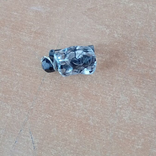 Transparent black beetle pin like new
