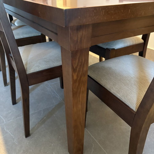 Wooden dining set 1.75 x 0.85 with 6 chairs used