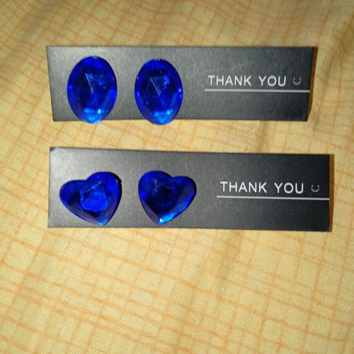 Earrings set of 2 pairs new, blue