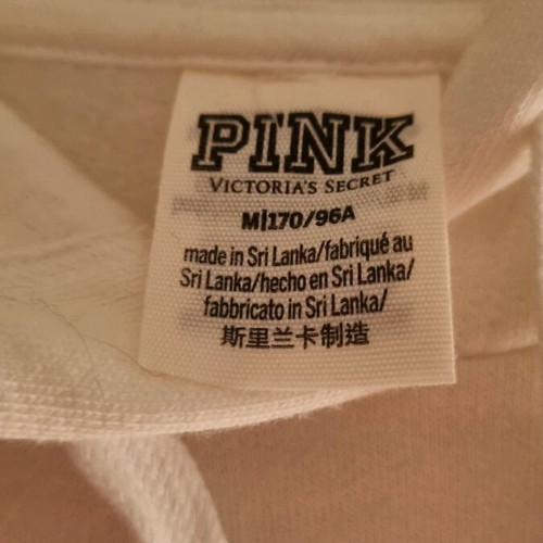 Pink sweatshirt white like new with hood and pocket