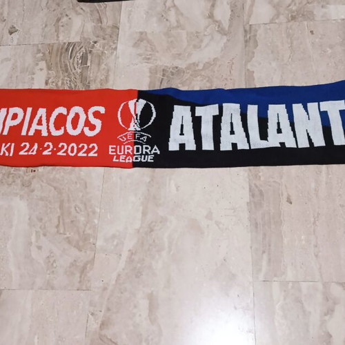 Olympiacos Atalanta Europa League 2022 double-sided scarf used