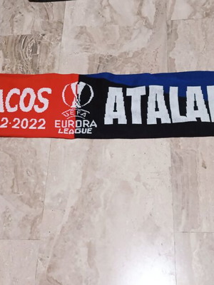 Olympiacos Atalanta Europa League 2022 double-sided scarf used