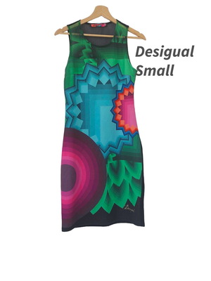 Desigual Adriana Bodycon dress used, size S, colorful, elastic