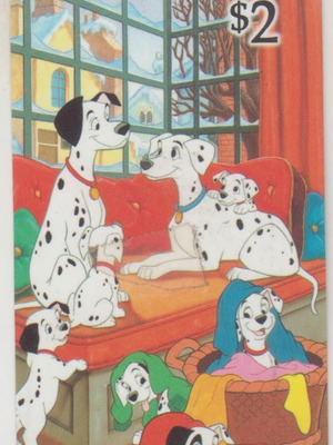 Disney 101 Dalmatians America phone card, used