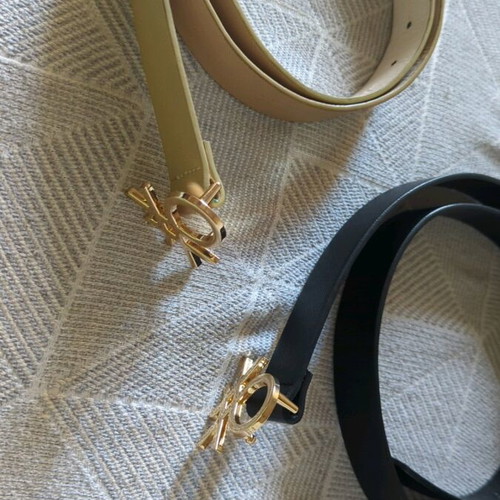 Benetton belts set of 2 like new synthetic saffiano leather 100cm
