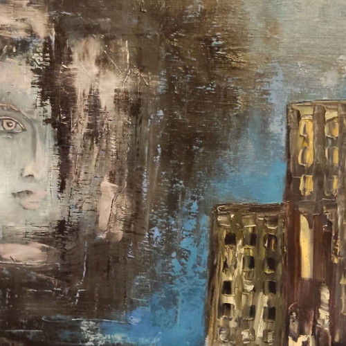 Apo Xenosi oil painting on canvas 100cm x 50cm new