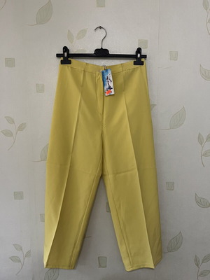 A-Style Yellow Women's Summer Pants 3/4 Length New