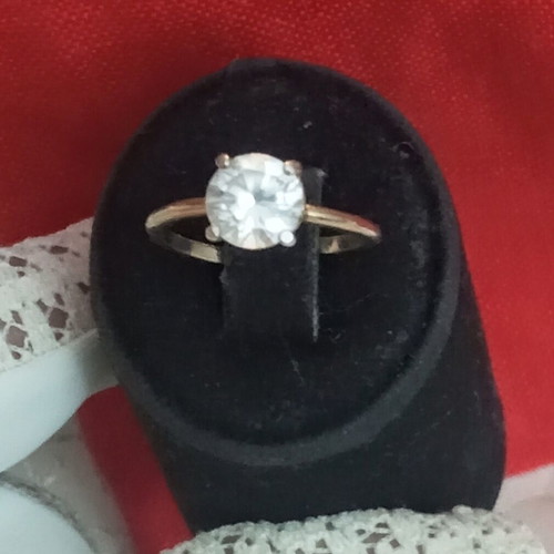 Momopetro 925 silver ring with zircon, used, size 54.5