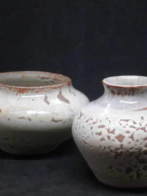 Decorative ceramic set used signed "At 84"