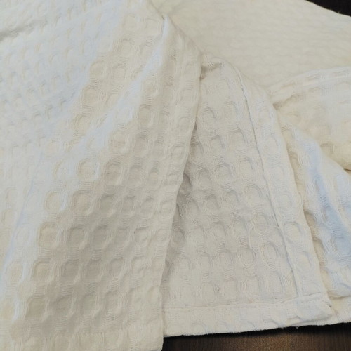 Flamingo White Piqué Double Blanket New
