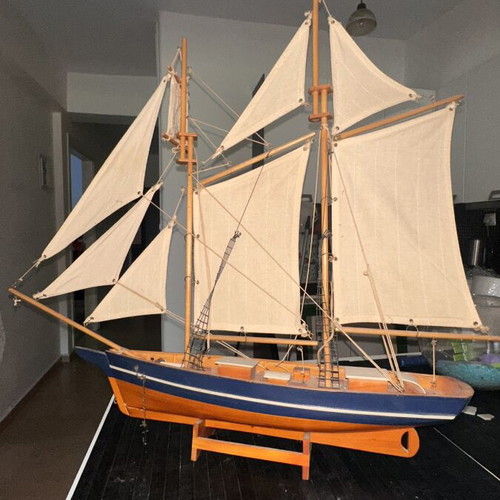 Wooden handmade sailing ship model