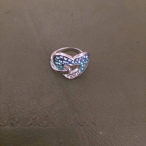 Heart ring with rhinestones size 8 new