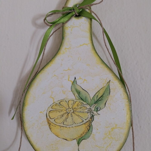 Decorative cutting board with lemon handmade, new