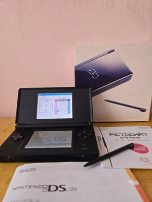 Nintendo DS Lite Enamel Navy console, complete in box