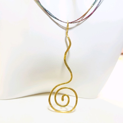 Spiral Pendant Handmade Brass New