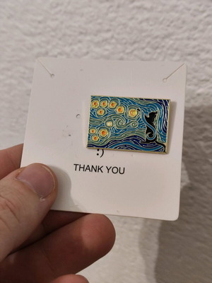 Cat Starry Night Pin like new
