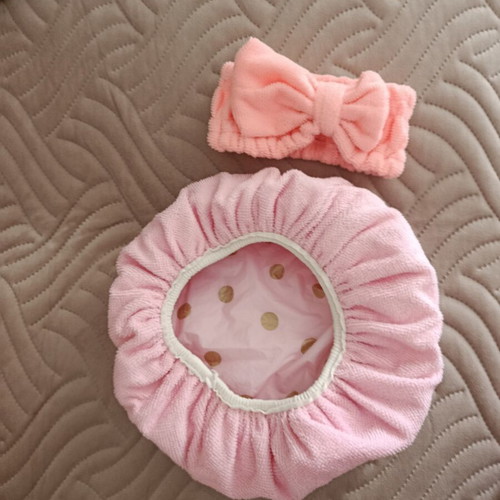 Bath cap and makeup headband new