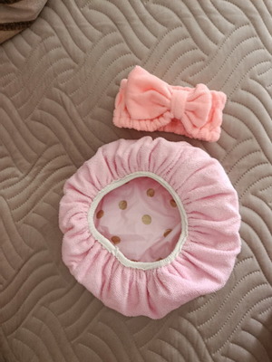 Bath cap and makeup headband new