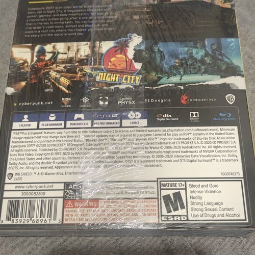 Cyberpunk 2077 Day One Edition PS4 new, sealed