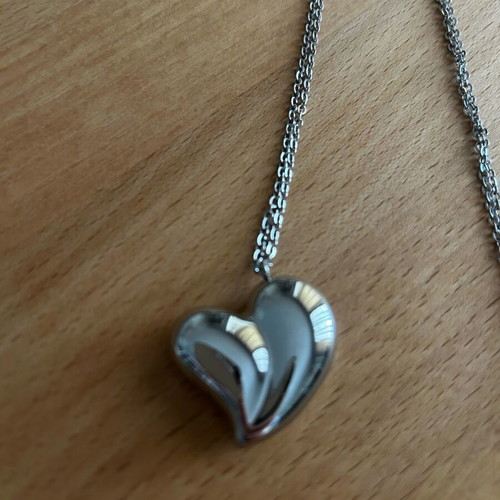 Long heart necklace stainless steel new