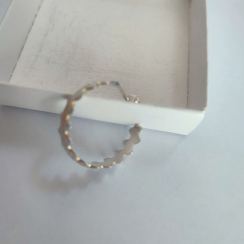 Steel hoop earrings new, silver