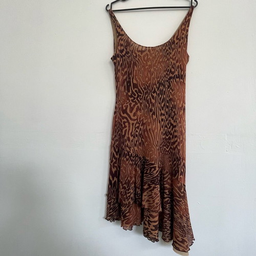 Y2K midi dress leopard print vintage, like new, lined