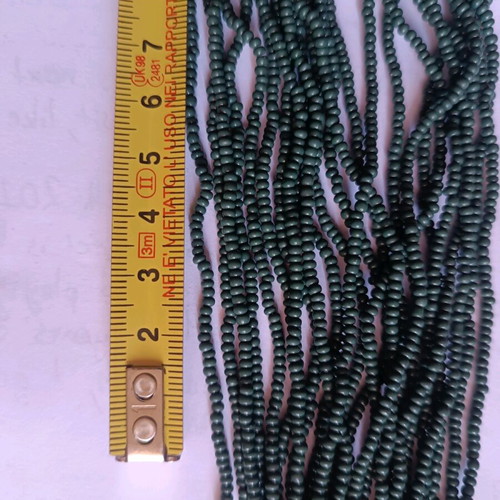 Small beads new, pack of 12 petrol matte strands 10/0