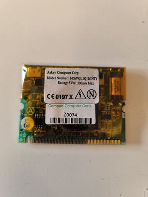 Compaq Askey 56K Dial-Up Modem Mini PCI Card like new