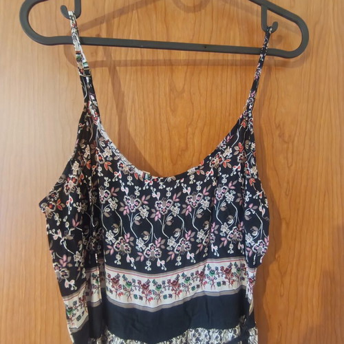Lynne summer jumpsuit, medium size, black and multicolor