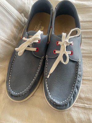 Lumberjack men's leather boat shoes like new, blue, size 42