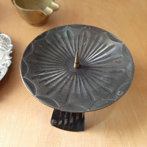 Vintage metalware set used, bronze and silver plated