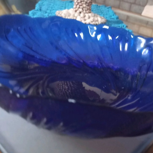 Blue salad bowl used
