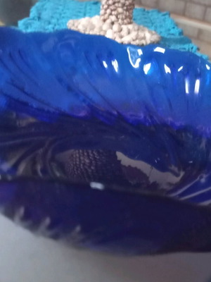 Blue salad bowl used