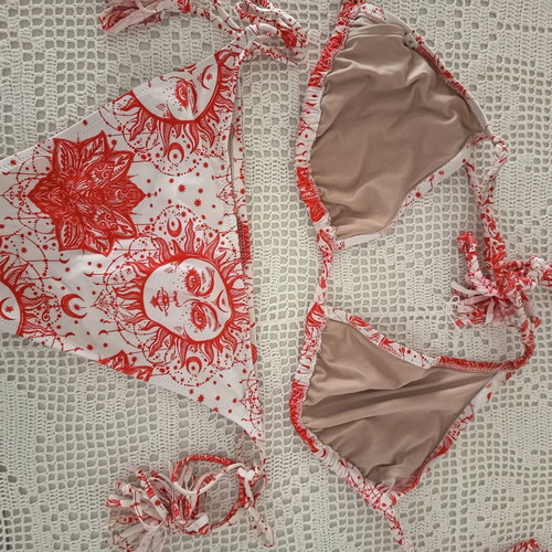 Maaboo bikini XL, white and red