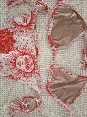 Maaboo bikini XL, white and red