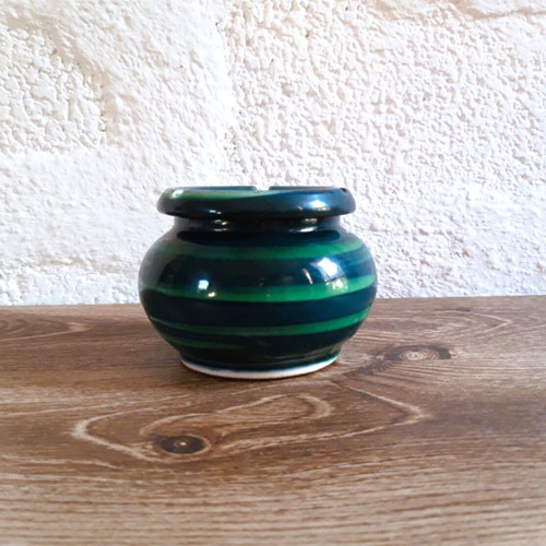 Clay ashtray in green shades