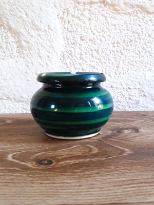 Clay ashtray in green shades