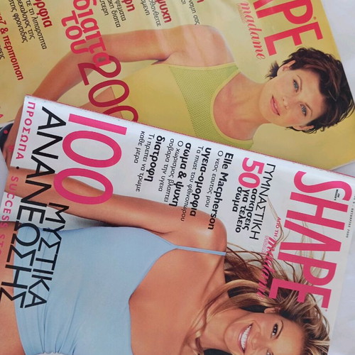 Shape magazines used, issues 4 October 1999 and 6 October 2000