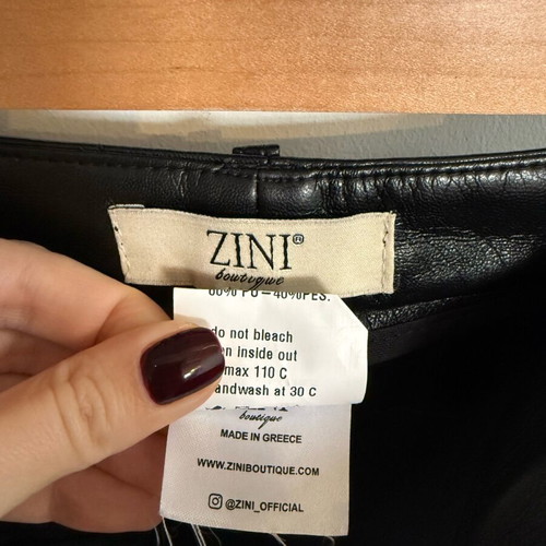Zini leatherette jacket and pants set like new, black
