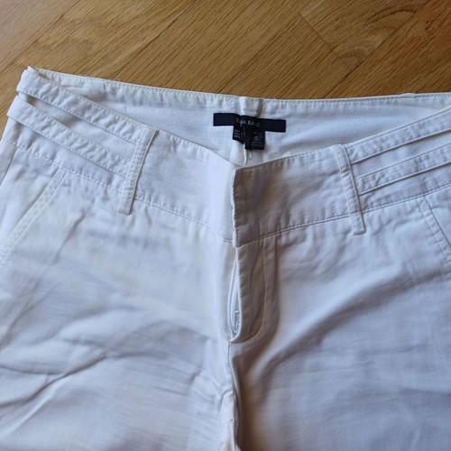 Zara white pants used, straight cut, flare, size EUR36