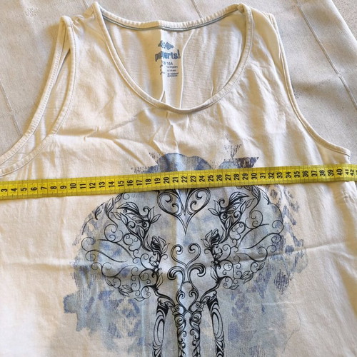 Girls' summer pajama set 12-14 used, white and blue