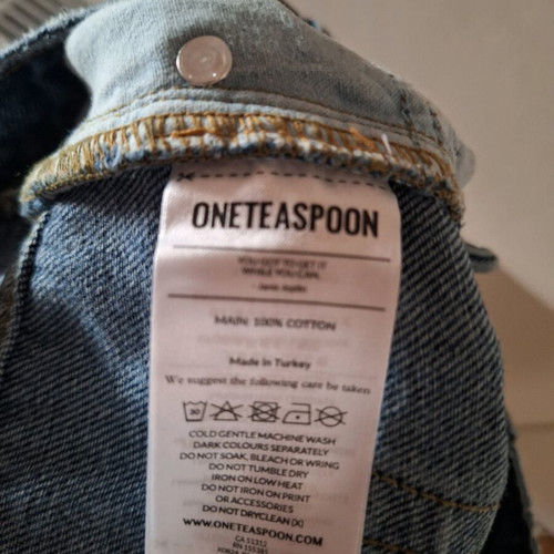 One Teaspoon denim pants like new, size 26, blue with pink