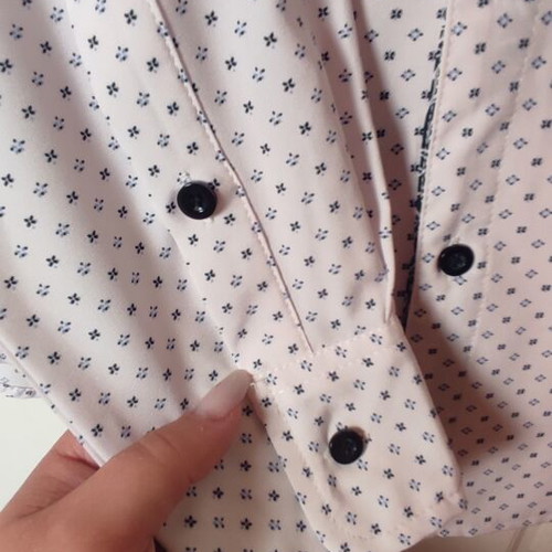 SHEIN white shirt with blue pattern size S like new