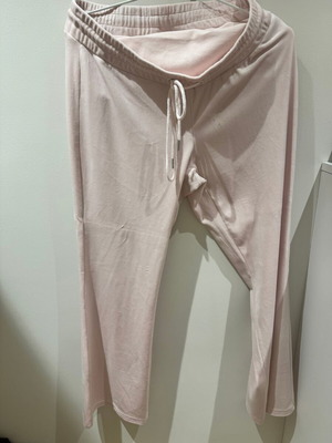 Velour maternity over the bump lounge bottoms pink like new, size L