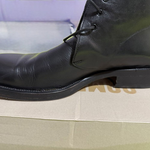 Versace men's black leather boots, size 44