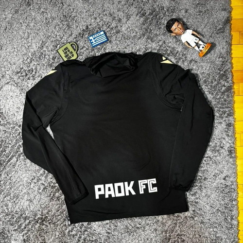 PAOK FC training shirt, black and white, size S, Macron